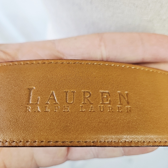Lauren Ralph Lauren Croc Embossed Genuine Italian Leather Belt Large - Picture 6 of 8